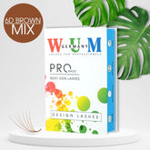 Braune Wimpern - 6D fertige Wimpernfächer - 6in1 Box Künstliche Wimpern 0.07 CC Braun - WUM GERMANY - fertige Wimpernfächer